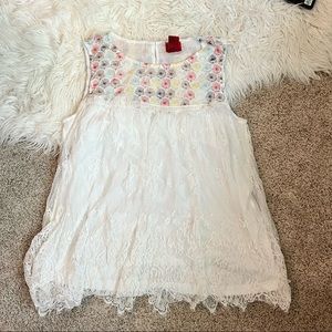 V Cristina Lace Embroidered Tank